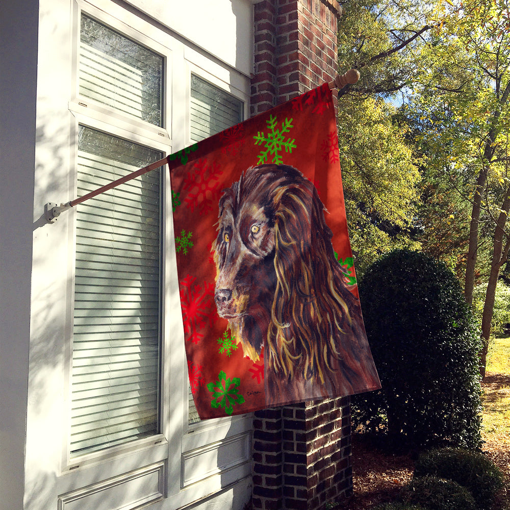 Boykin Spaniel Red Snowflake Christmas Flag Canvas House Size  the-store.com.