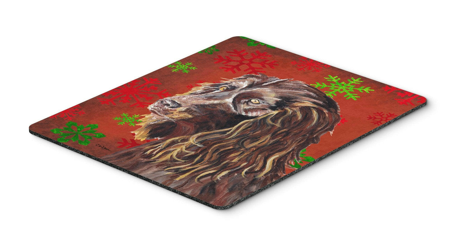 Boykin Spaniel Red Snowflake Christmas Mouse Pad, Hot Pad or Trivet by Caroline's Treasures