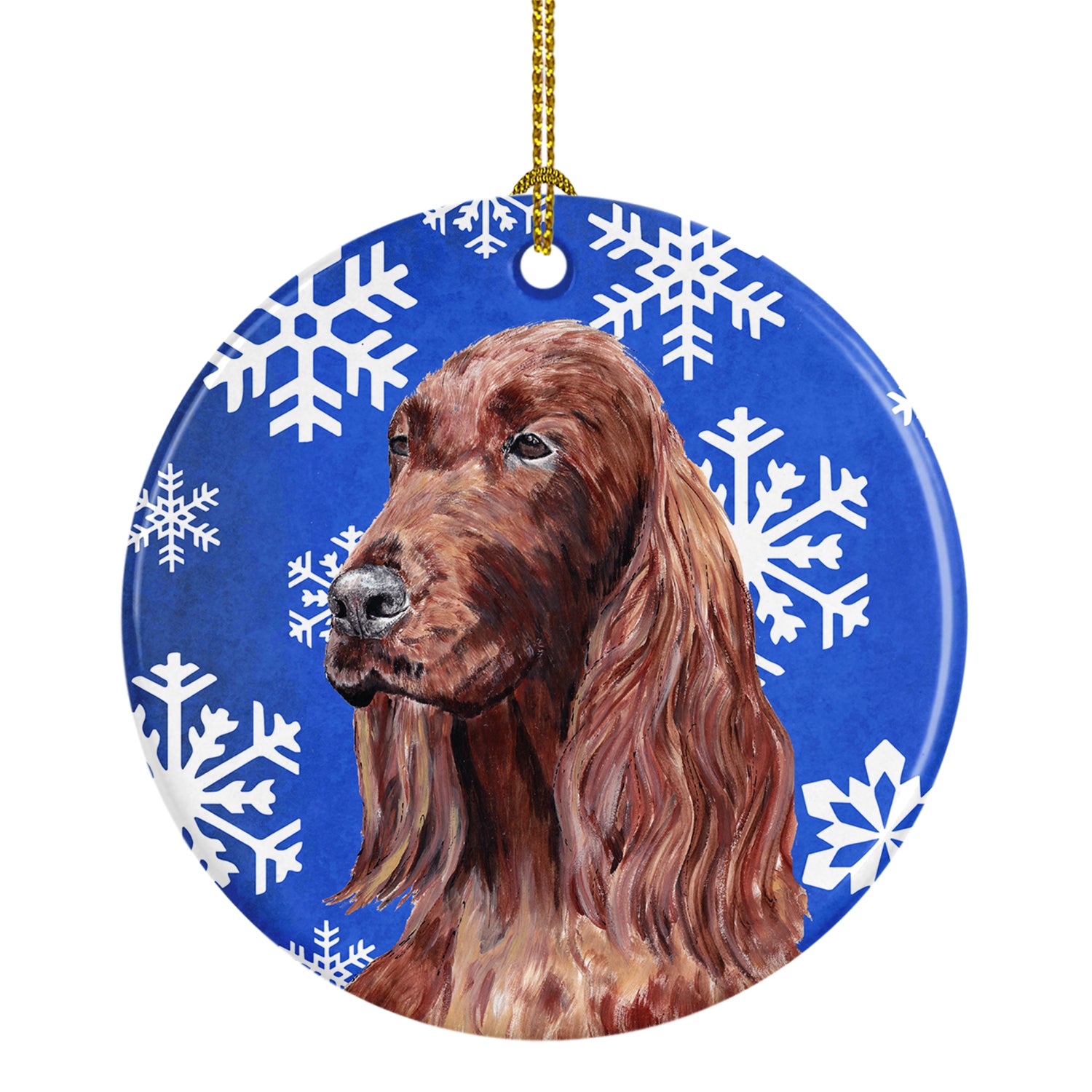 Irish Setter Winter Snowflakes Ceramic Ornament SC9594CO1 - the-store.com