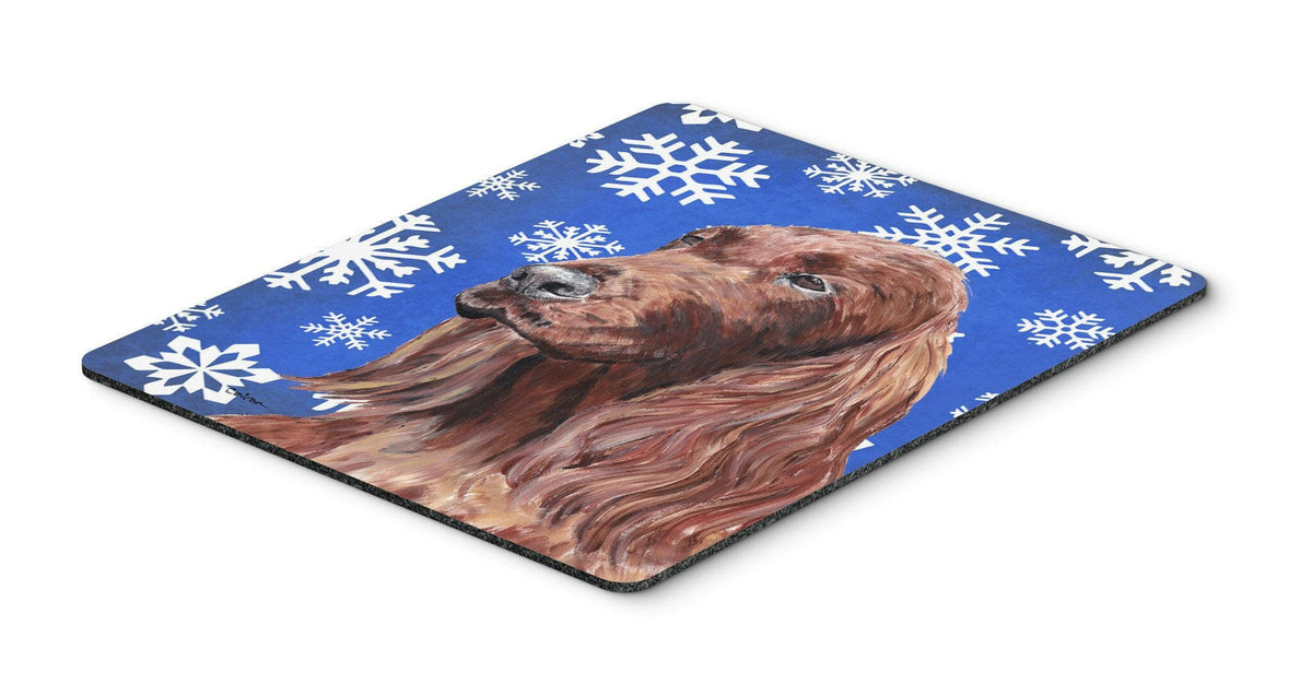 Irish Setter Blue Snowflake Winter Mouse Pad, Hot Pad or Trivet by Caroline&#39;s Treasures