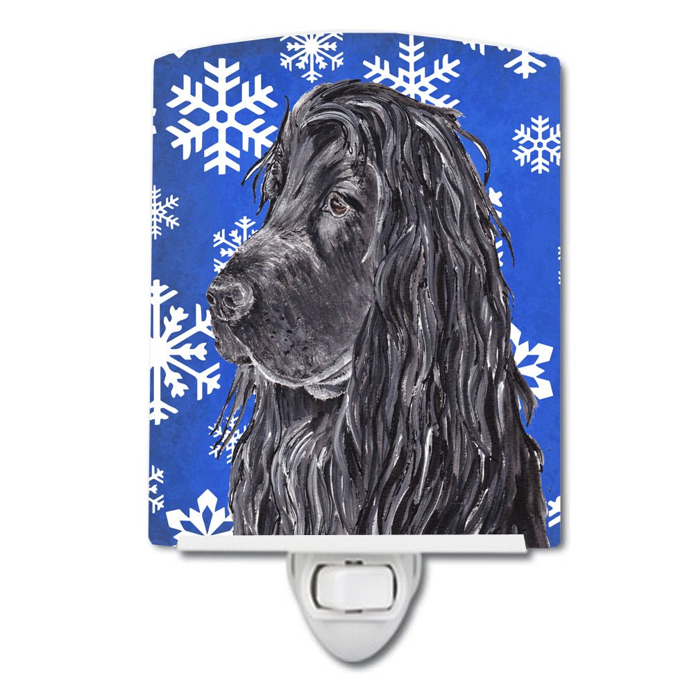 Black Cocker Spaniel Winter Snowflakes Ceramic Night Light SC9597CNL - the-store.com