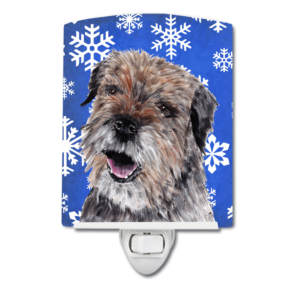 Border Terrier Winter Snowflakes Ceramic Night Light SC9599CNL - the-store.com