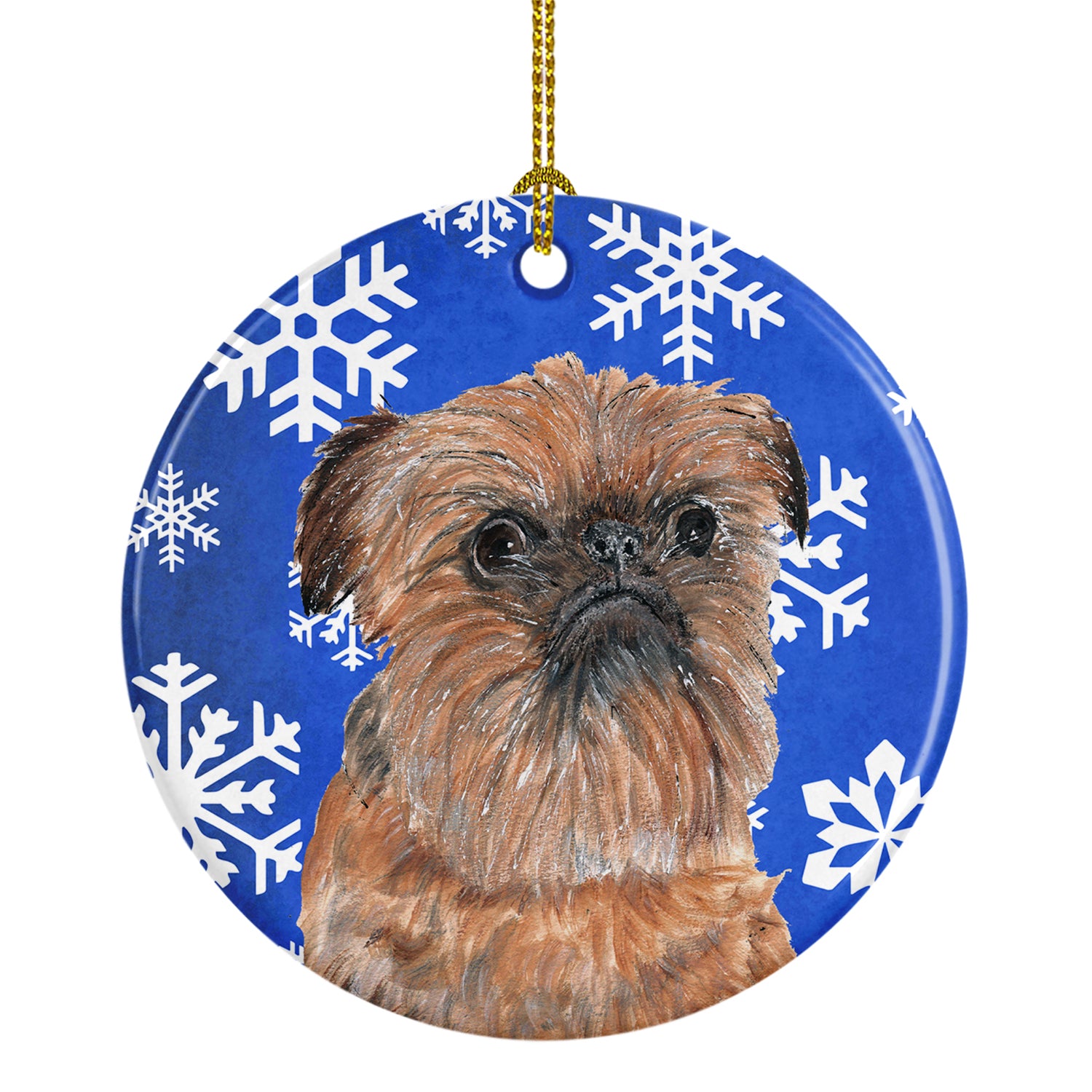 Brussels Griffon Winter Snowflakes Ceramic Ornament SC9600CO1 - the-store.com