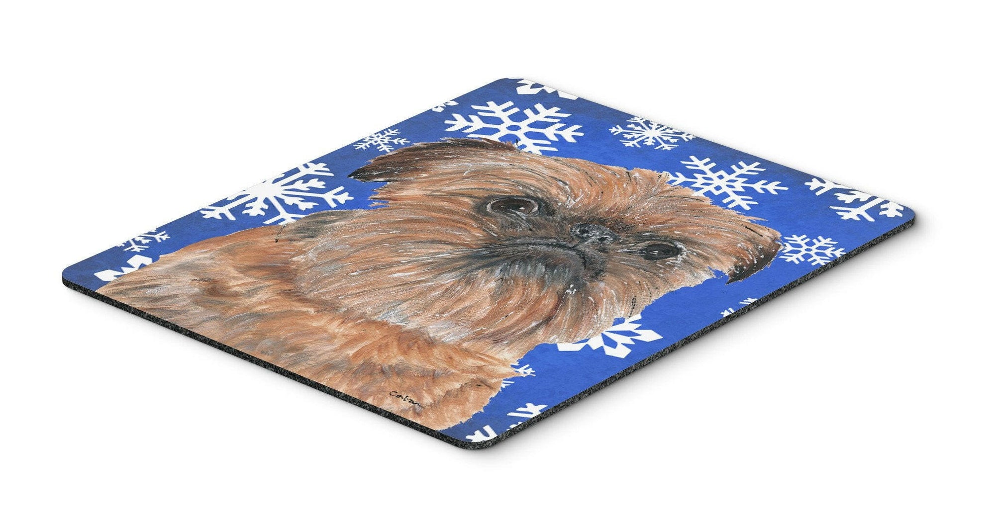 Brussels Griffon Blue Snowflake Winter Mouse Pad, Hot Pad or Trivet by Caroline's Treasures