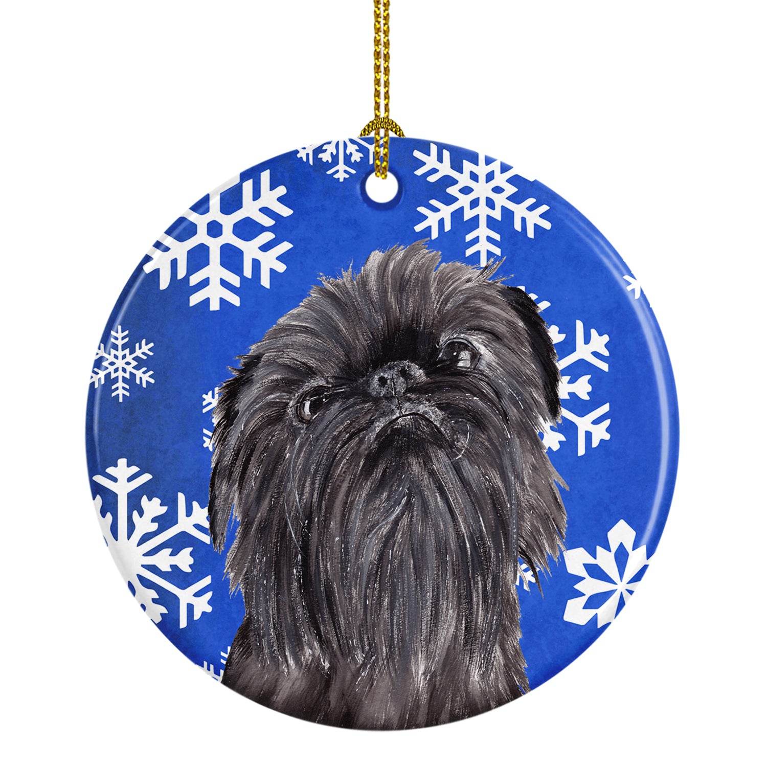 Brussels Griffon Winter Snowflakes Ceramic Ornament SC9601CO1 - the-store.com