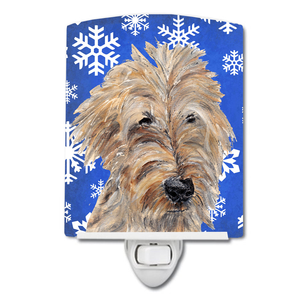 Golden Doodle Winter Snowflakes Ceramic Night Light SC9605CNL - the-store.com