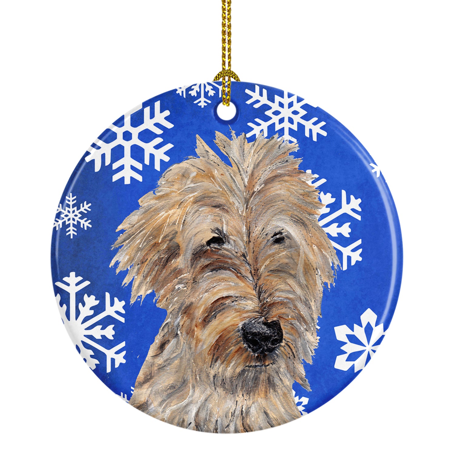 Golden Doodle Winter Snowflakes Ceramic Ornament SC9605CO1 - the-store.com