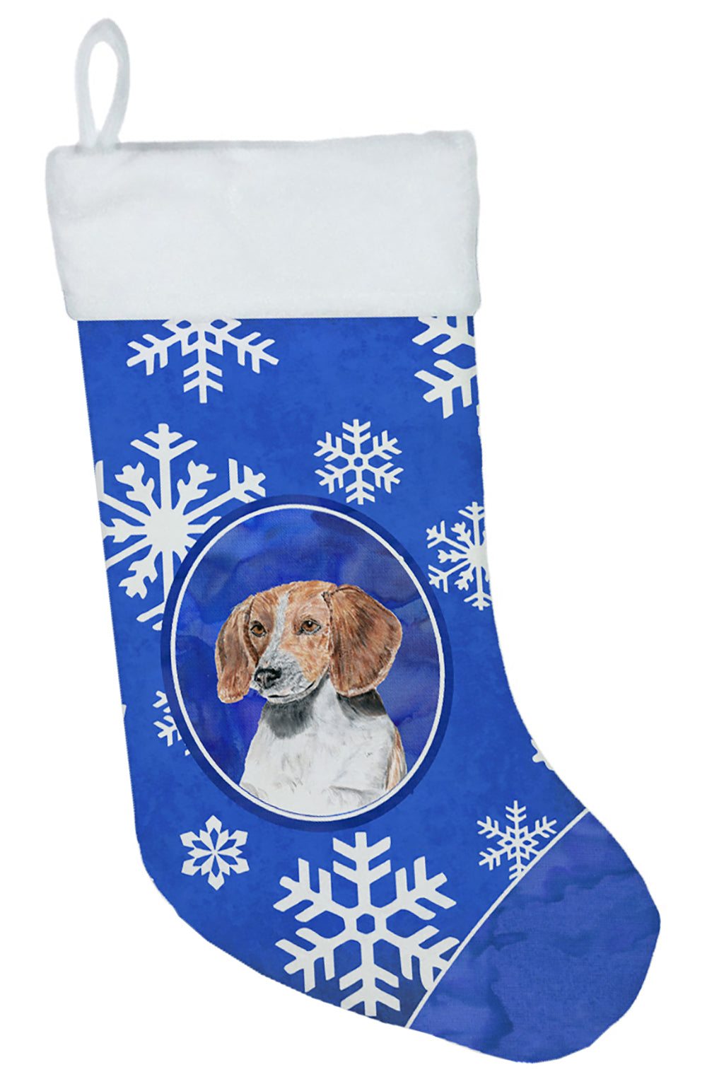 English Foxhound Winter Snowflakes Christmas Stocking SC9607-CS  the-store.com.