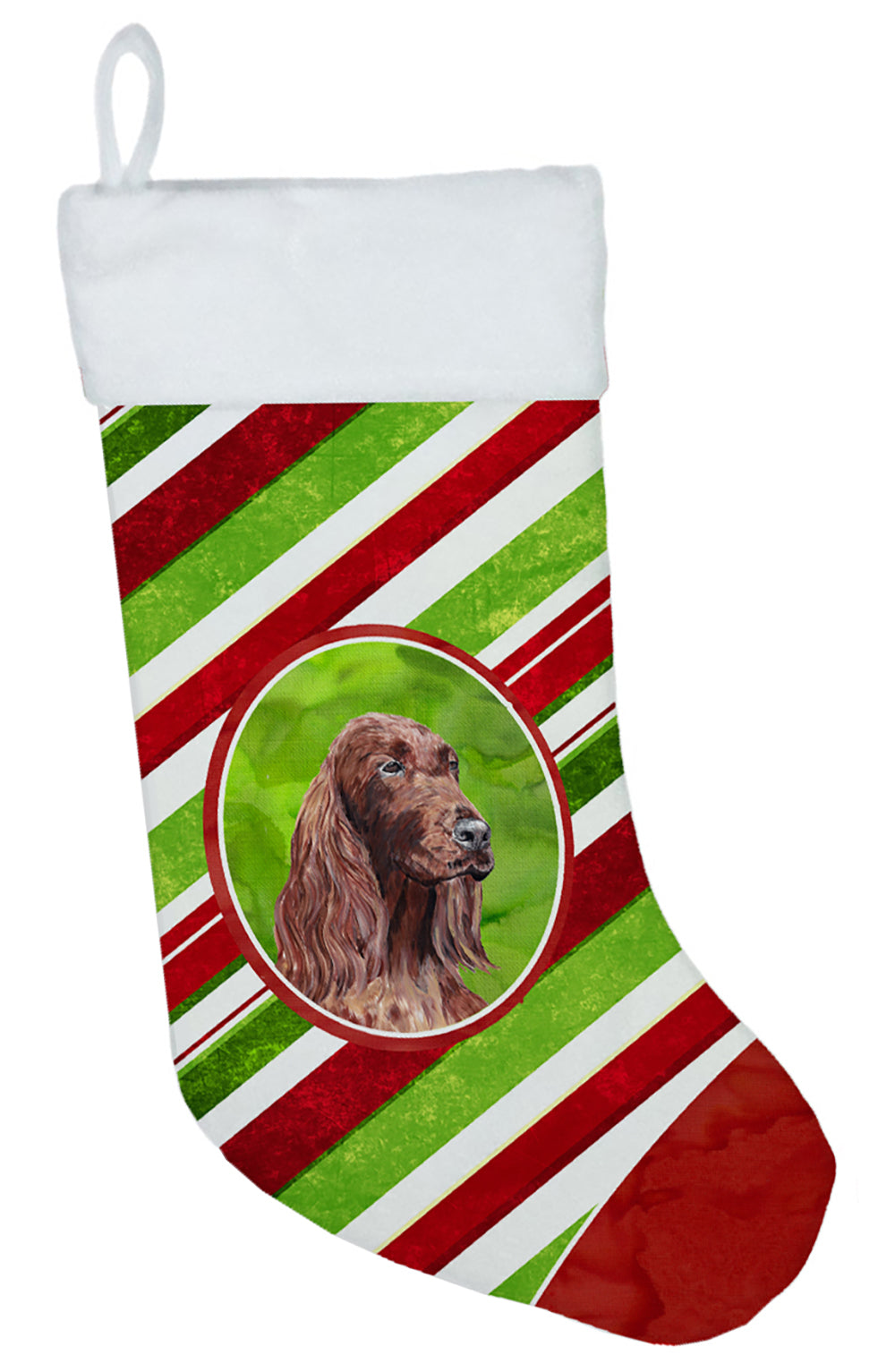 Irish Setter Candy Cane Christmas Christmas Stocking SC9608-CS  the-store.com.