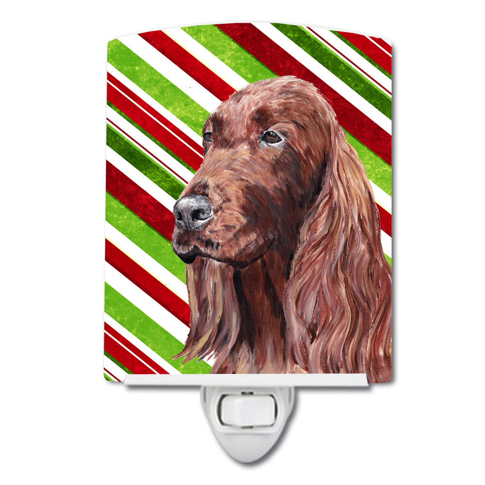 Irish Setter Candy Cane Christmas Ceramic Night Light SC9608CNL - the-store.com