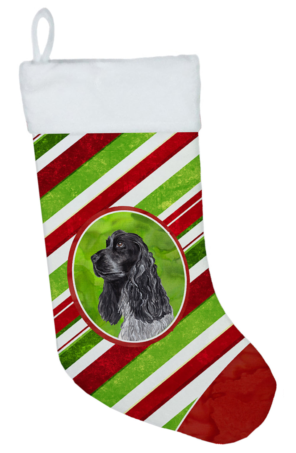 Black Cocker Spaniel Candy Cane Christmas Christmas Stocking SC9610-CS  the-store.com.