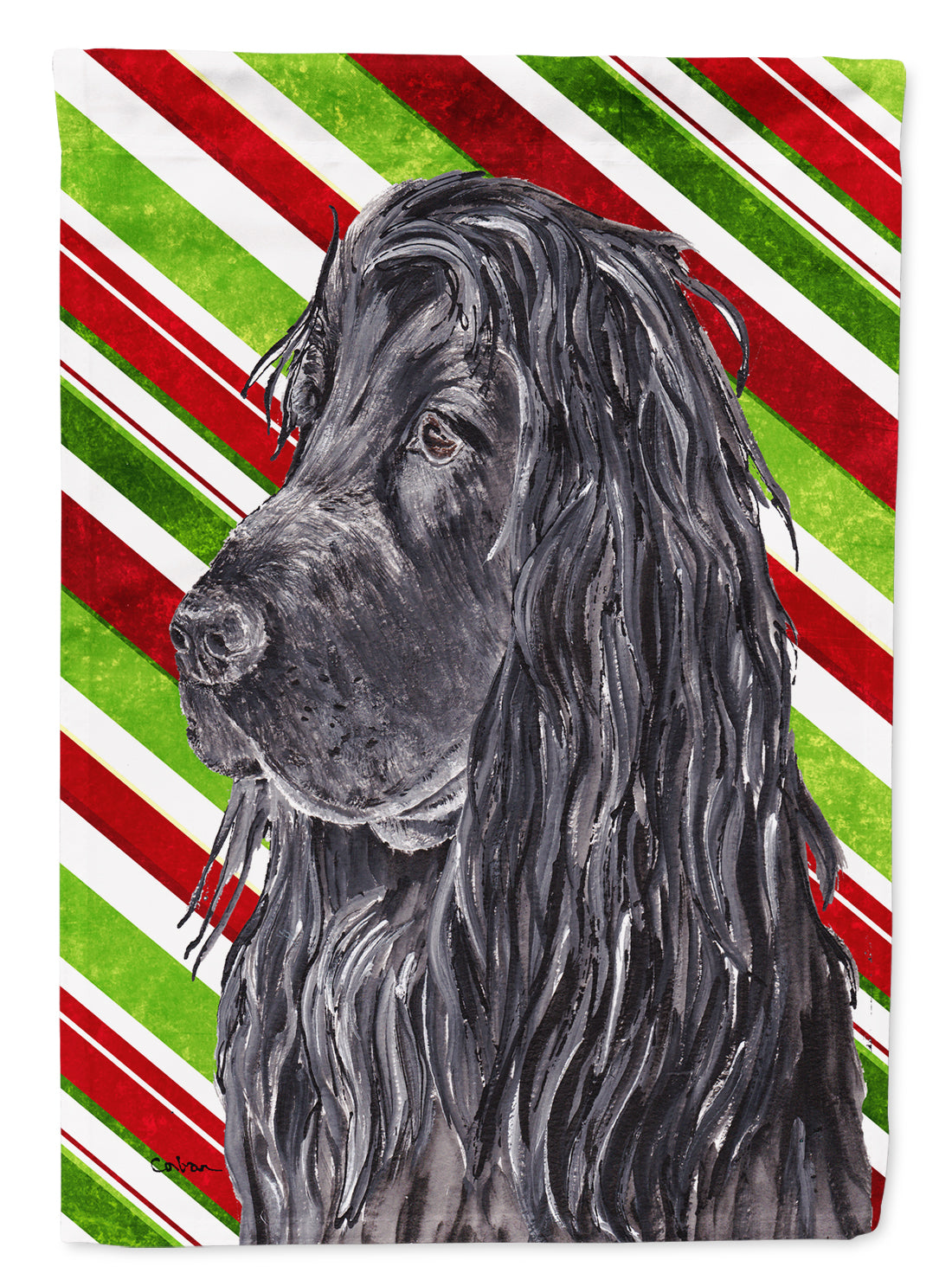 English Cocker Spaniel Candy Cane Christmas Flag Canvas House Size  the-store.com.