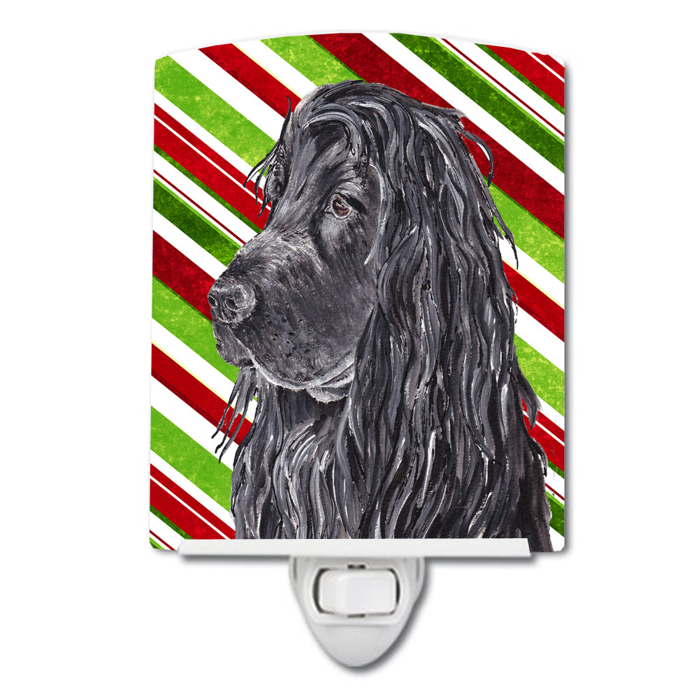 Black Cocker Spaniel Candy Cane Christmas Ceramic Night Light SC9611CNL - the-store.com