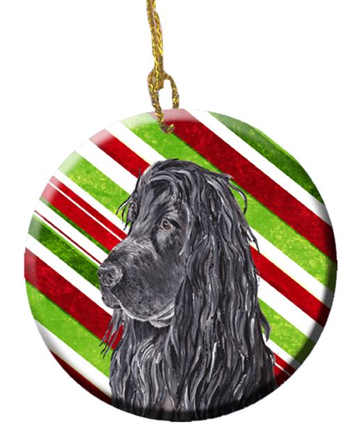 Black Cocker Spaniel Candy Cane Christmas Ceramic Ornament SC9611CO1 by Caroline&#39;s Treasures