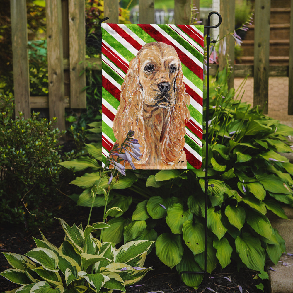 Cocker Spaniel Candy Cane Christmas Flag Garden Size.