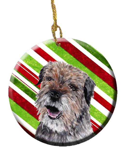 Border Terrier Candy Cane Christmas Ceramic Ornament SC9613CO1 by Caroline's Treasures