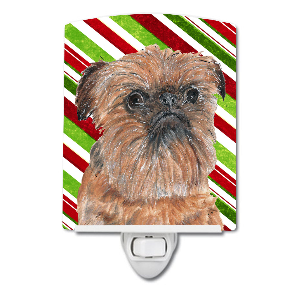 Brussels Griffon Candy Cane Christmas Ceramic Night Light SC9614CNL - the-store.com