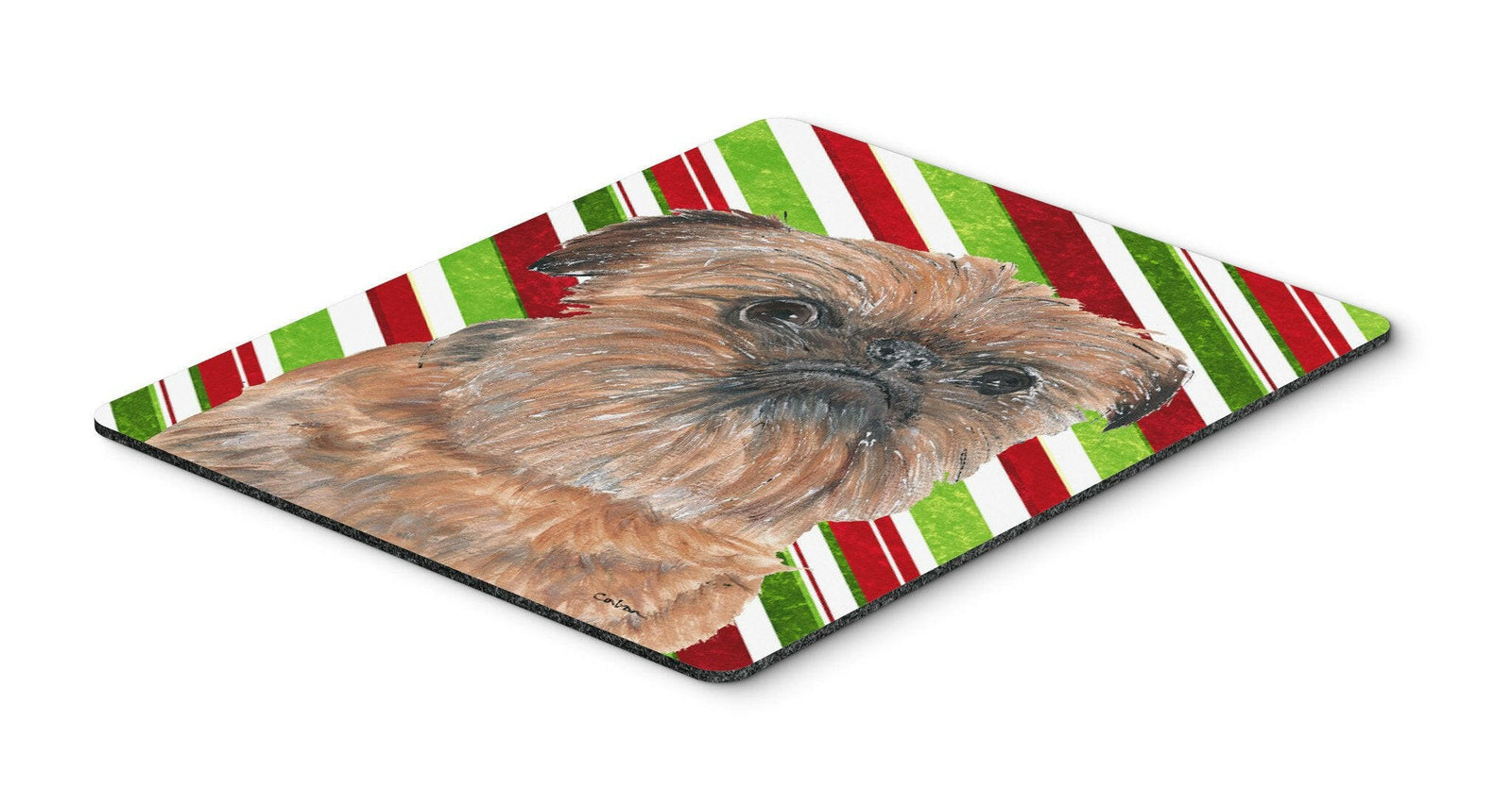 Brussels Griffon Candy Cane Christmas Mouse Pad, Hot Pad or Trivet by Caroline's Treasures