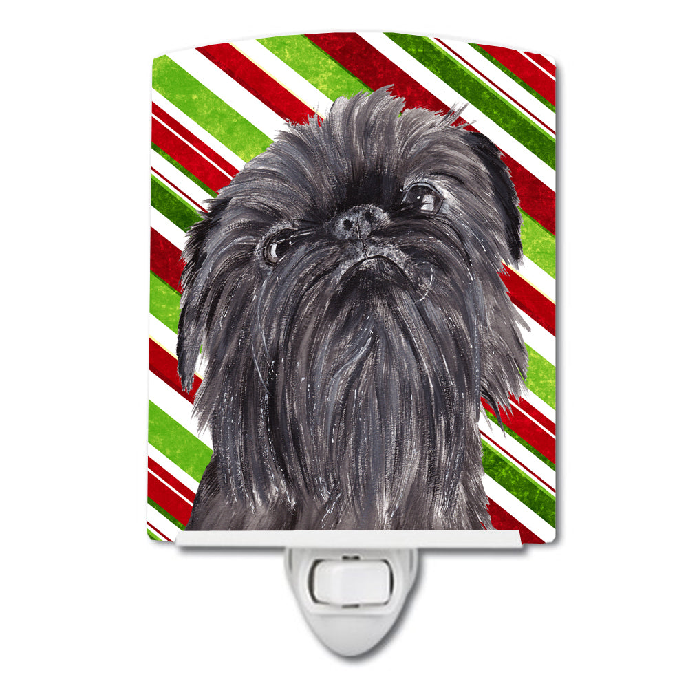 Brussels Griffon Candy Cane Christmas Ceramic Night Light SC9615CNL - the-store.com