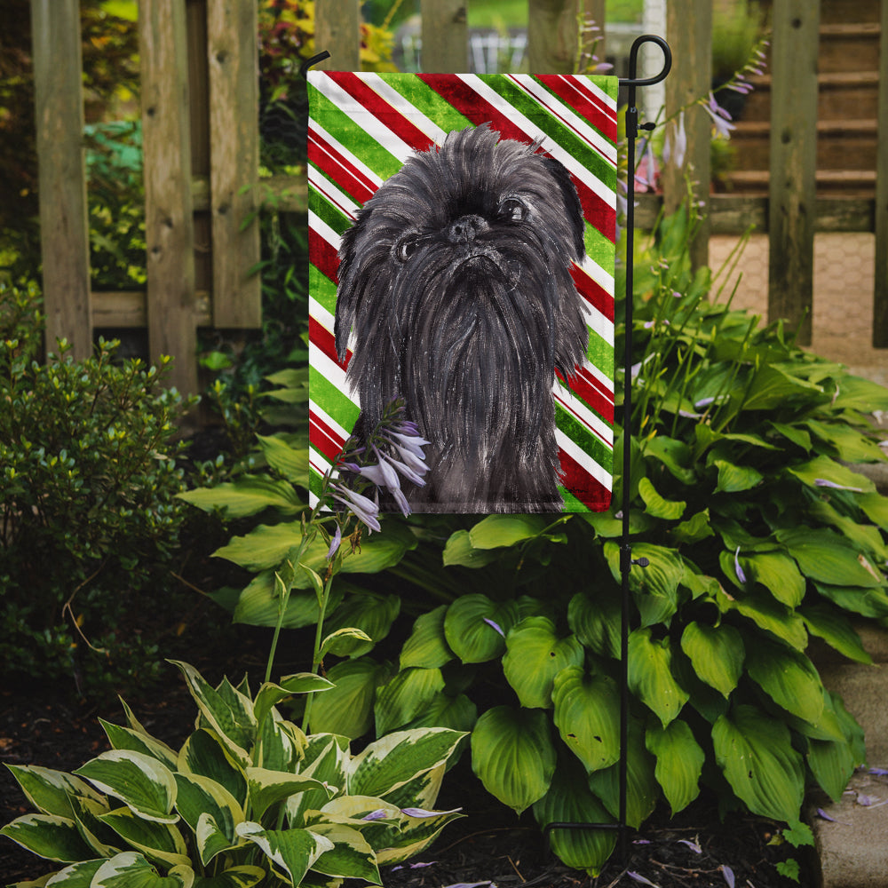 Brussels Griffon Candy Cane Christmas Flag Garden Size.