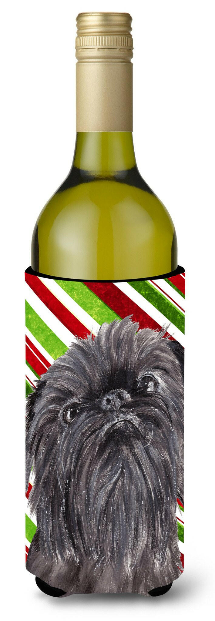 Brussels Griffon Candy Cane Christmas Wine Bottle Beverage Insulator Beverage Insulator Hugger by Caroline's Treasures