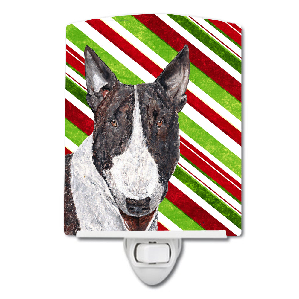 Bull Terrier Candy Cane Christmas Ceramic Night Light SC9617CNL - the-store.com