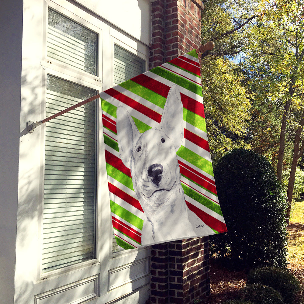Bull Terrier Candy Cane Christmas Flag Canvas House Size  the-store.com.