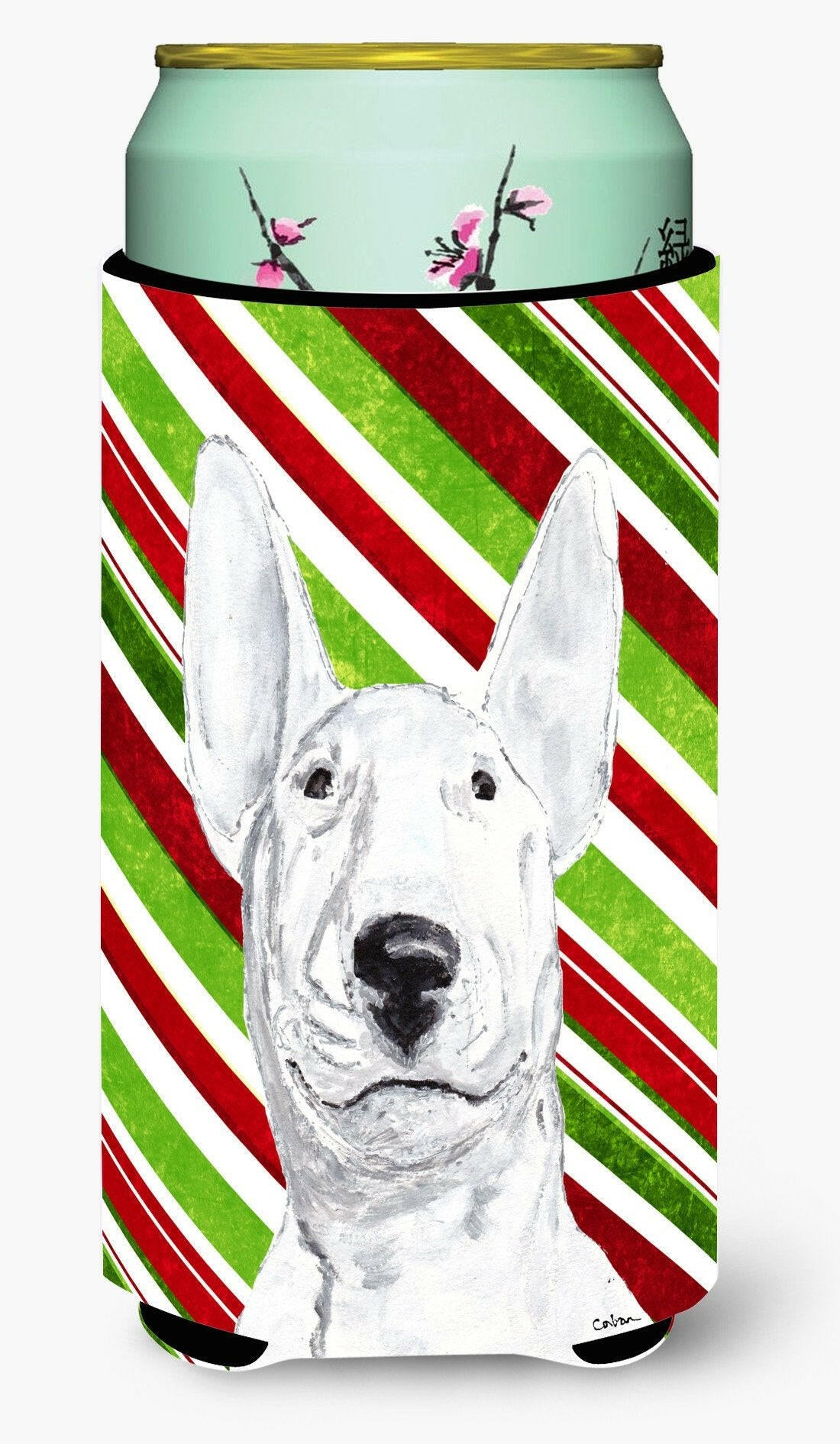 Bull Terrier Candy Cane Christmas Tall Boy Beverage Insulator Beverage Insulator Hugger by Caroline's Treasures