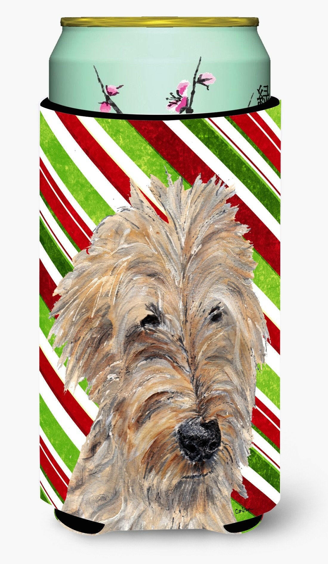 Goldendoodle Candy Cane Christmas Tall Boy Beverage Insulator Beverage Insulator Hugger by Caroline's Treasures