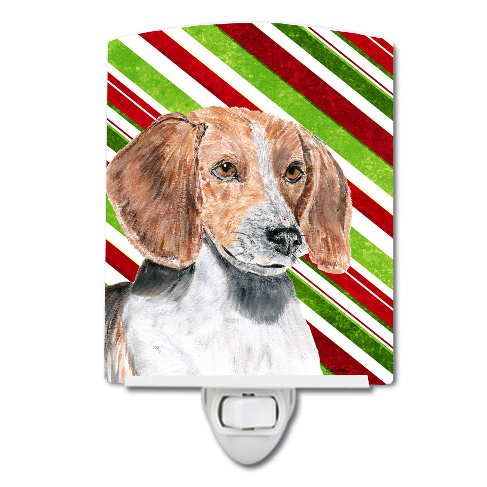 English Foxhound Candy Cane Christmas Ceramic Night Light SC9621CNL - the-store.com