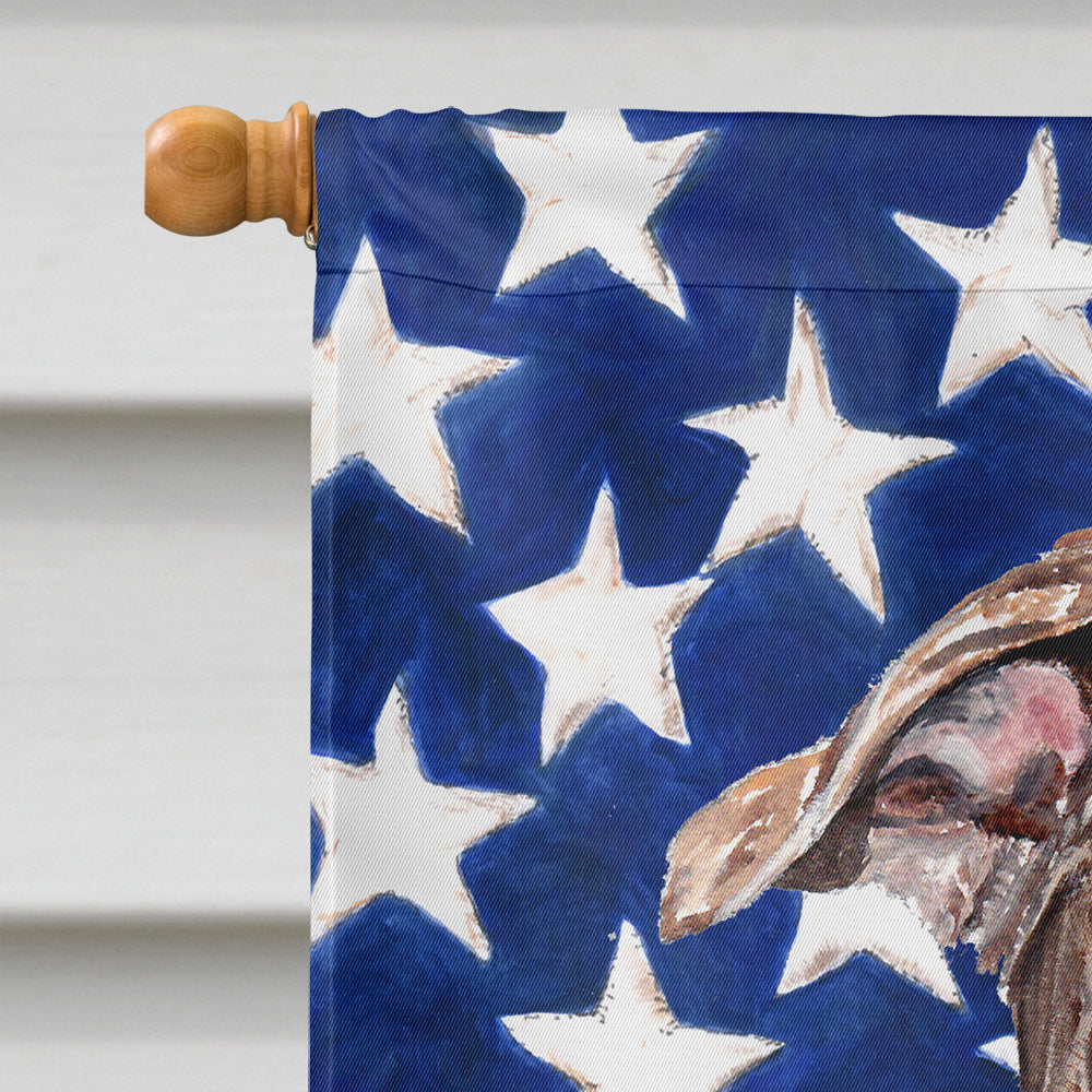 Staffordshire Bull Terrier Staffie with American Flag USA Flag Canvas House Size SC9633CHF  the-store.com.