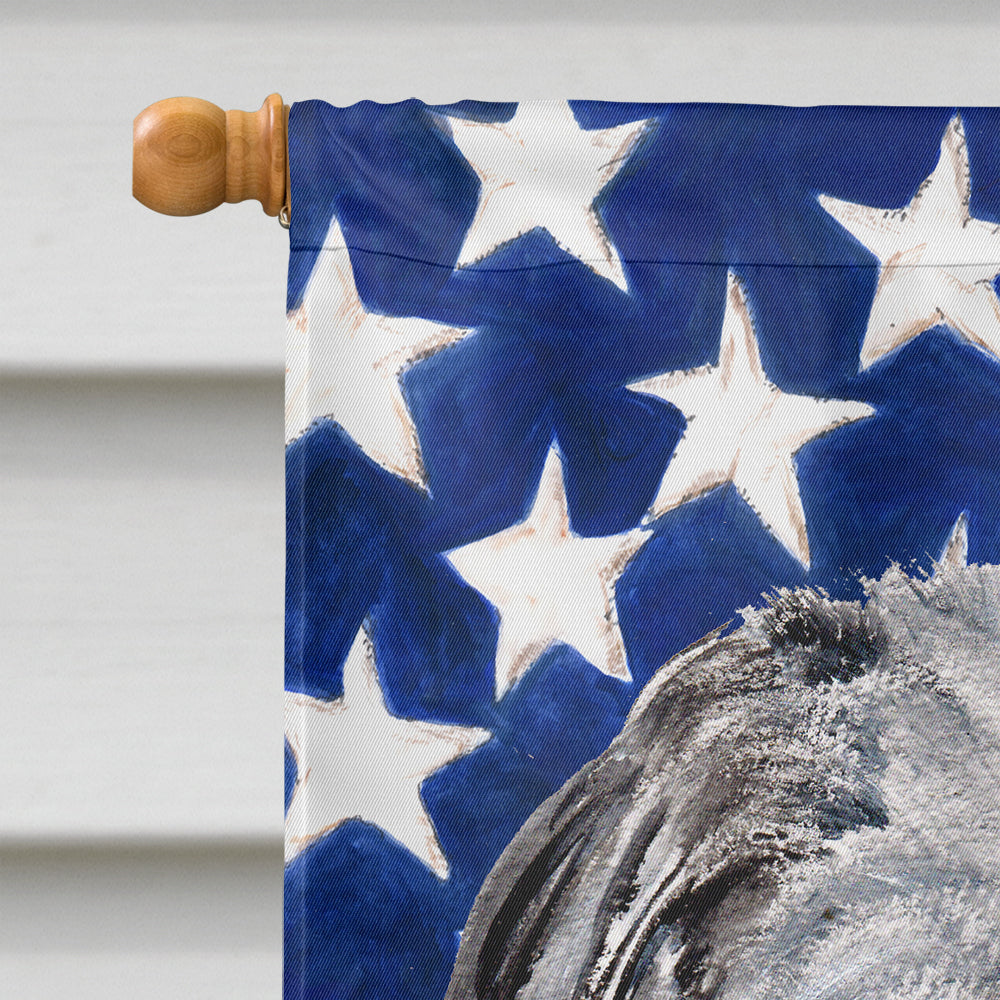 Scottish Deerhound with American Flag USA Flag Canvas House Size SC9634CHF  the-store.com.