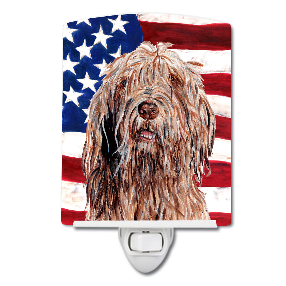 Otterhound with American Flag USA Ceramic Night Light SC9637CNL - the-store.com