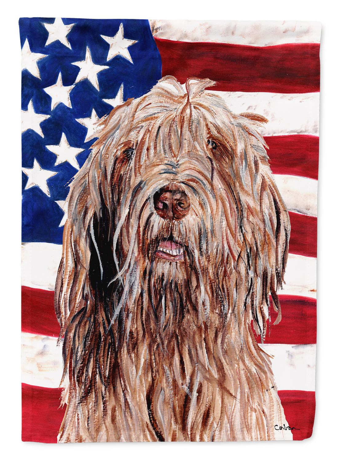 Otterhound with American Flag USA Flag Garden Size SC9637GF.