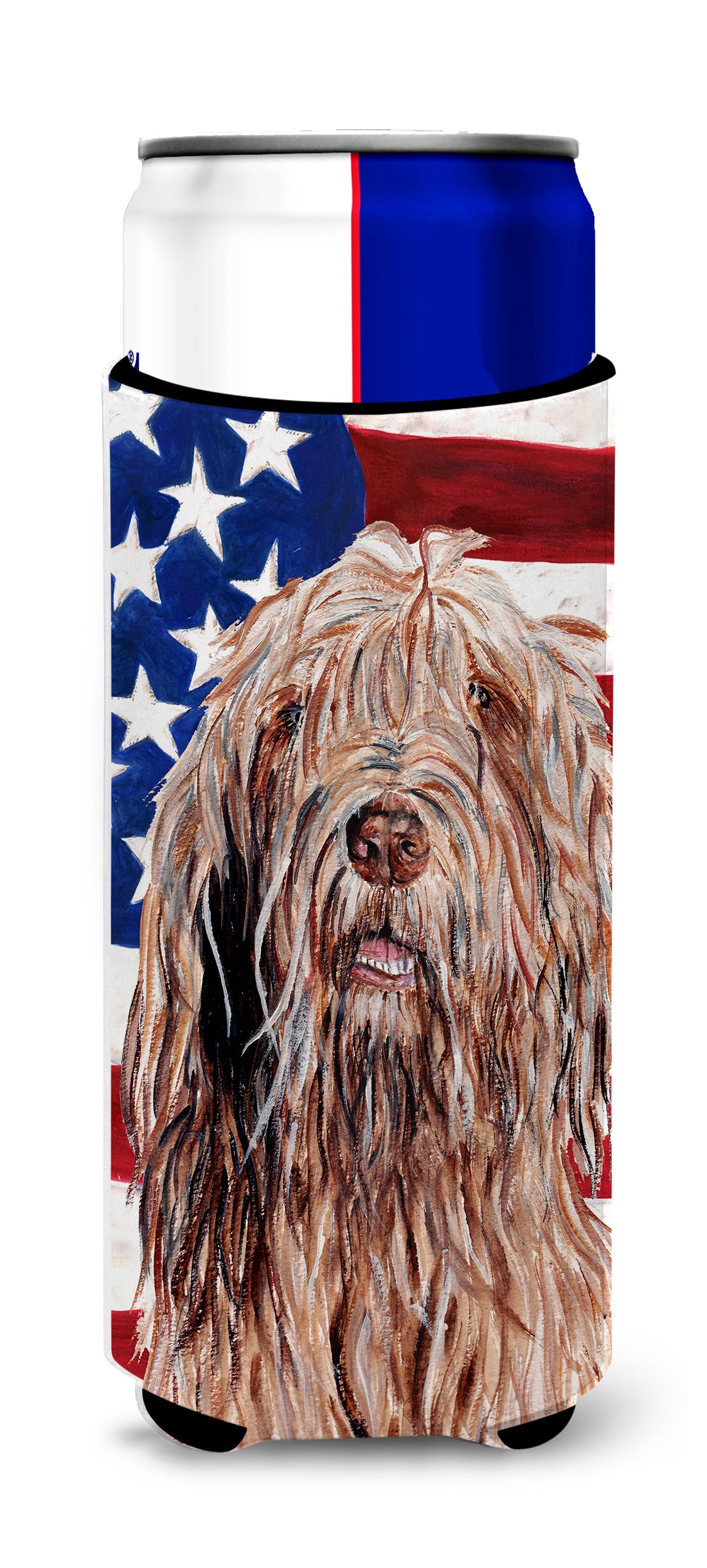 Otterhound with American Flag USA Ultra Beverage Insulators for slim cans SC9637MUK.