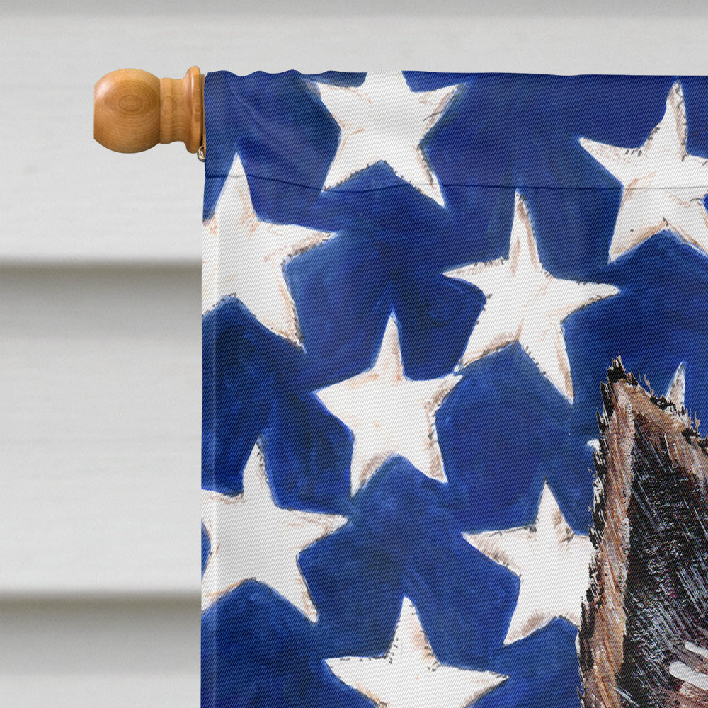 Norwich Terrier with American Flag USA Flag Canvas House Size SC9638CHF  the-store.com.