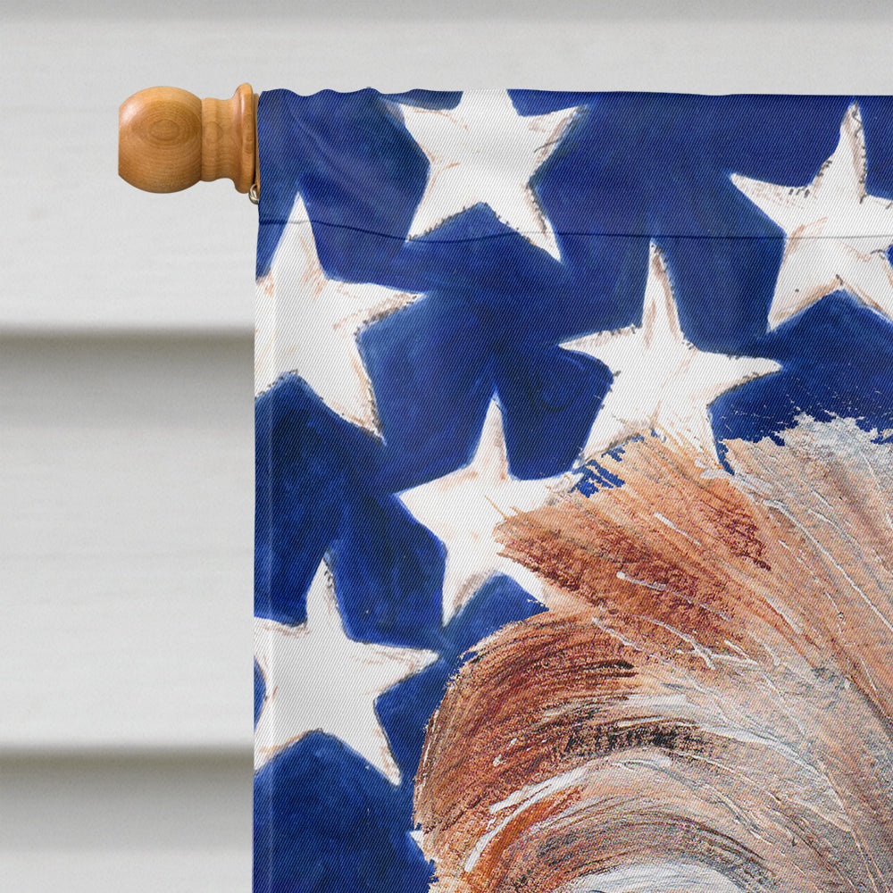 Norfolk Terrier with American Flag USA Flag Canvas House Size SC9640CHF  the-store.com.