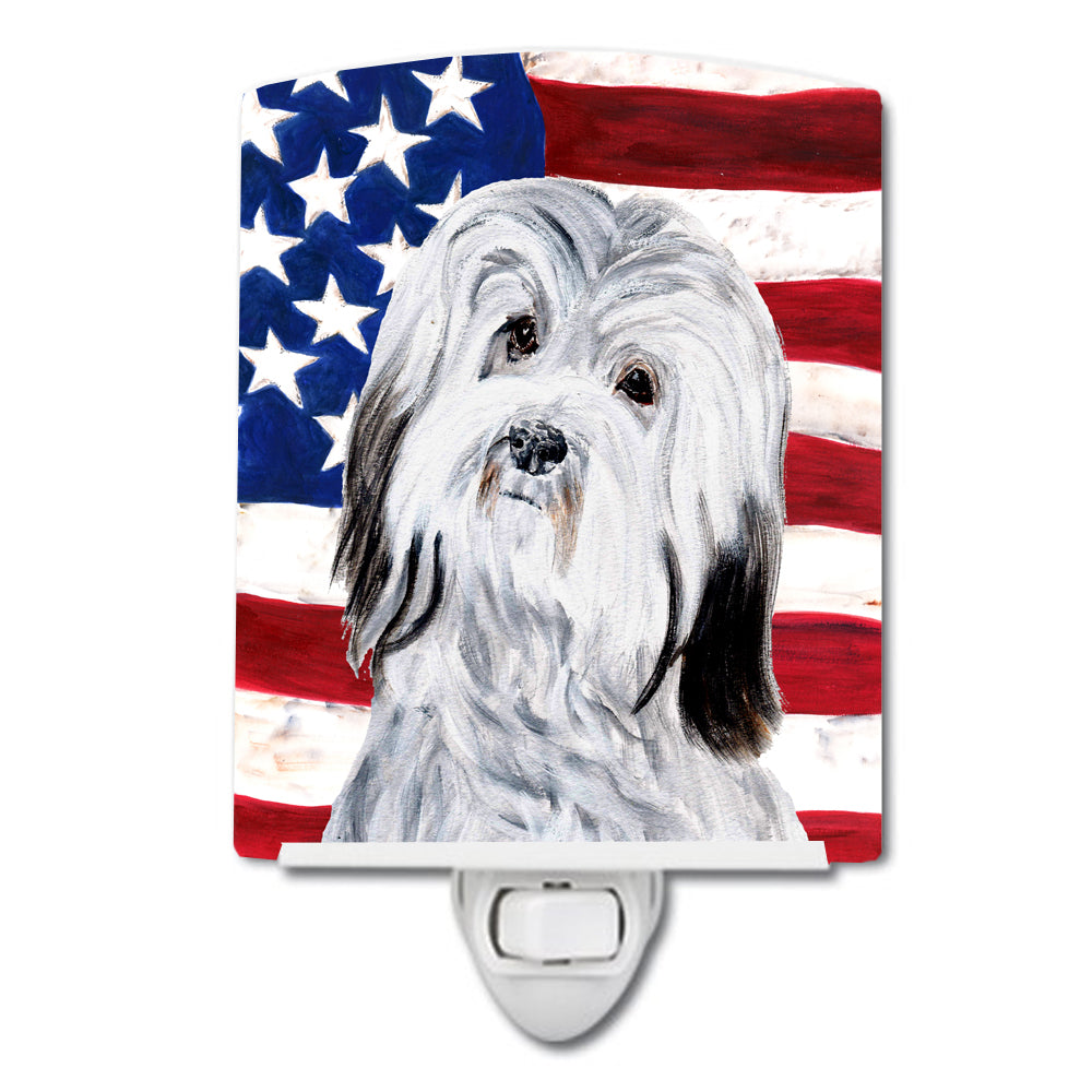 Havanese with American Flag USA Ceramic Night Light SC9641CNL - the-store.com