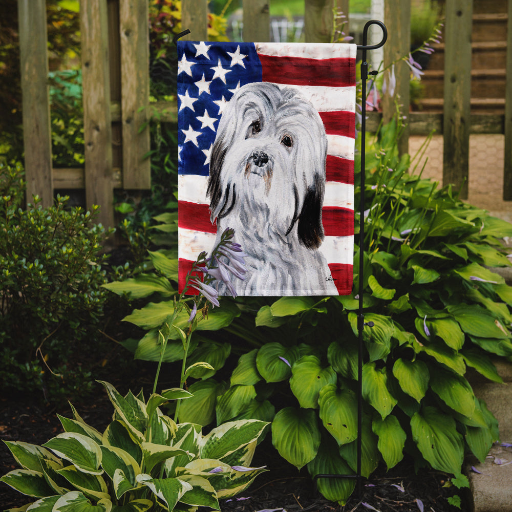 Havanese with American Flag USA Flag Garden Size SC9641GF.