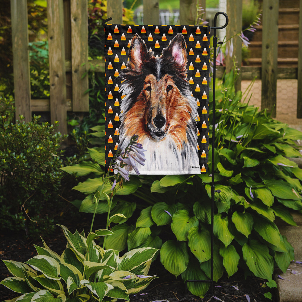 Collie Candy Corn Halloween Flag Garden Size SC9646GF  the-store.com.