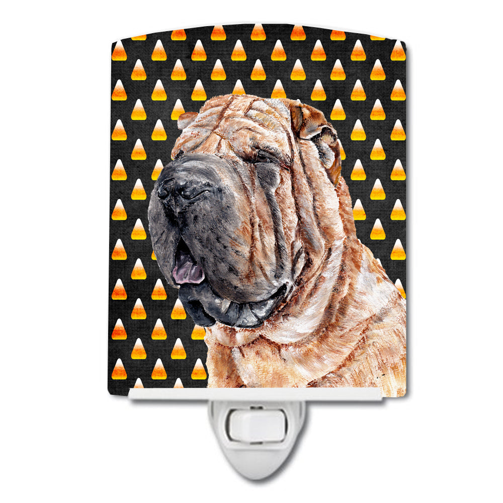 Shar Pei Candy Corn Halloween Ceramic Night Light SC9647CNL - the-store.com