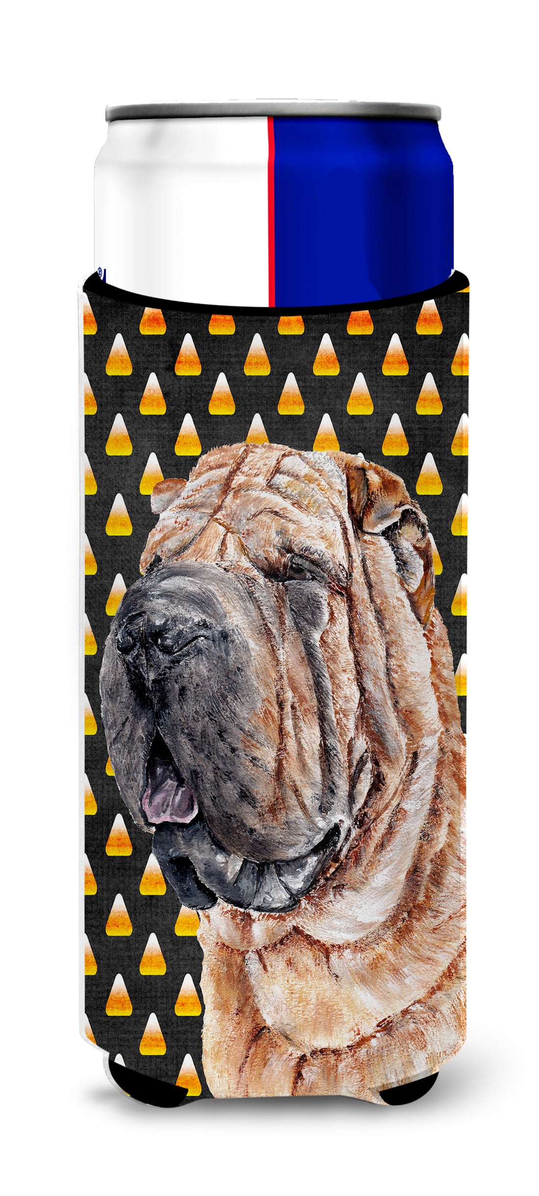 Shar Pei Candy Corn Halloween Ultra Beverage Insulators for slim cans SC9647MUK.