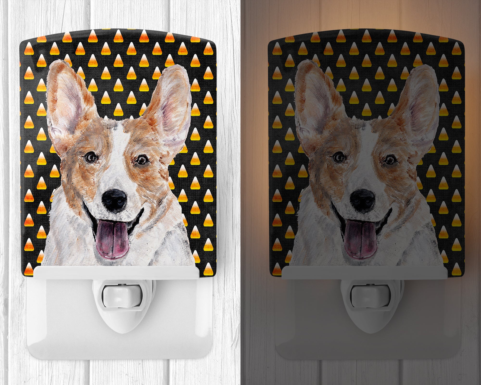 Cardigan Corgi Candy Corn Halloween Ceramic Night Light SC9648CNL - the-store.com