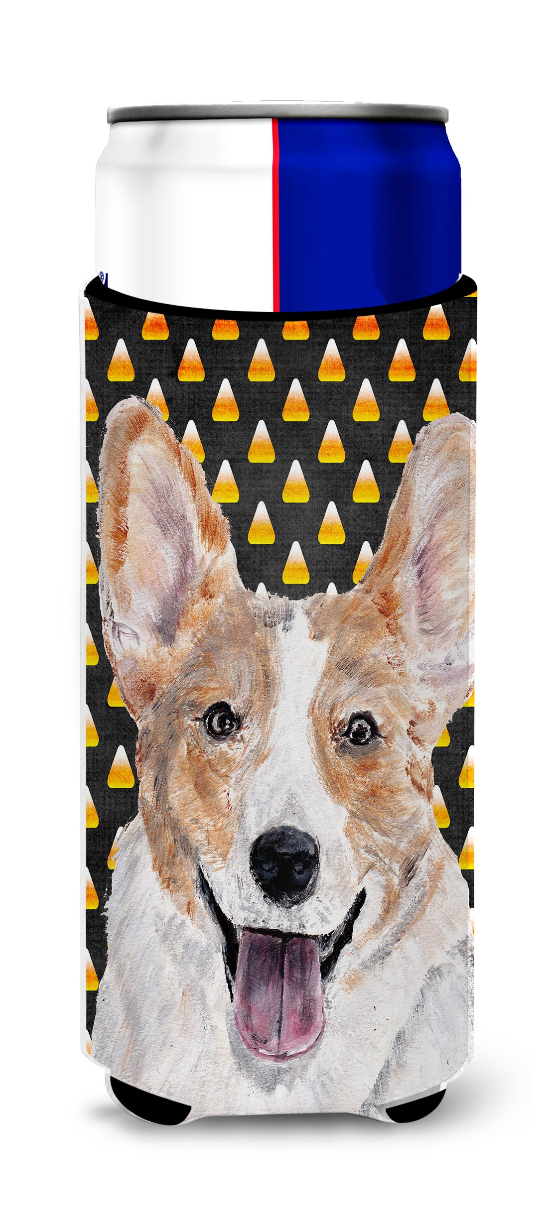 Cardigan Corgi Candy Corn Halloween Ultra Beverage Insulators for slim cans SC9648MUK.