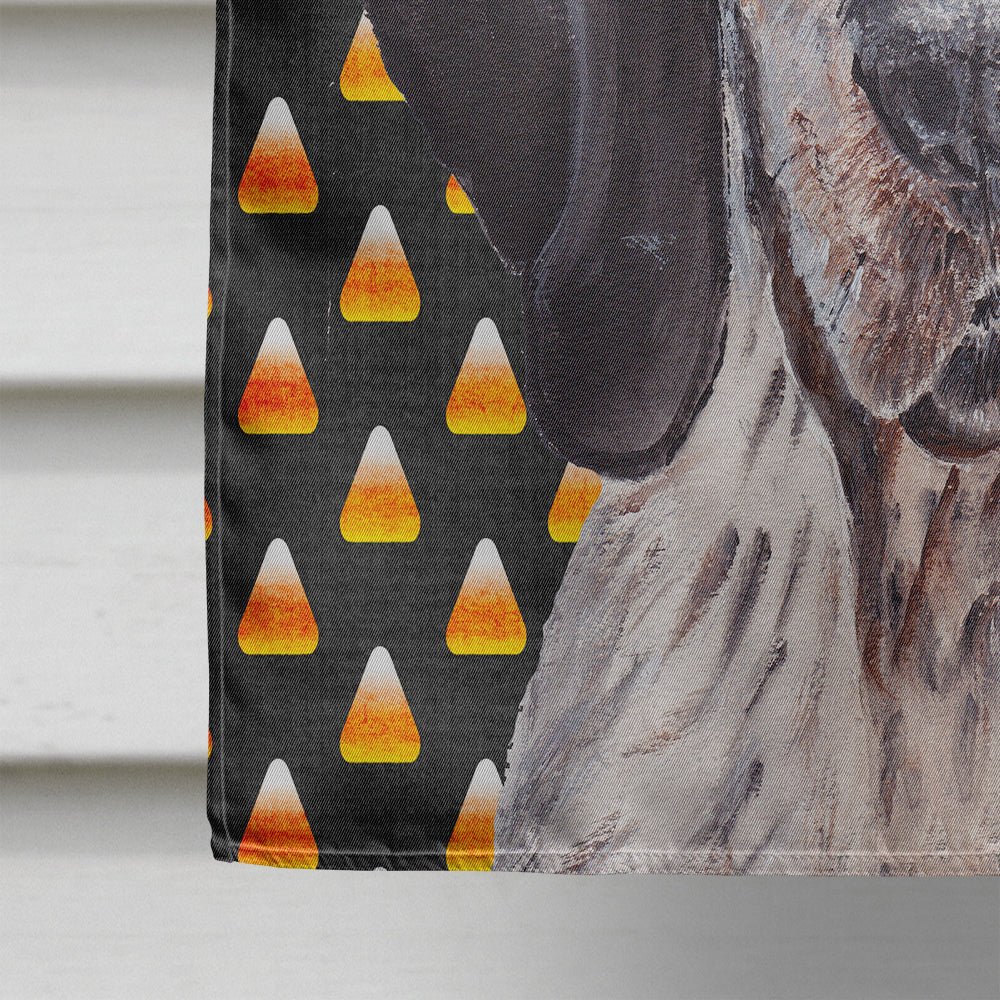 Blue Tick Coonhound Candy Corn Halloween Flag Canvas House Size SC9649CHF  the-store.com.