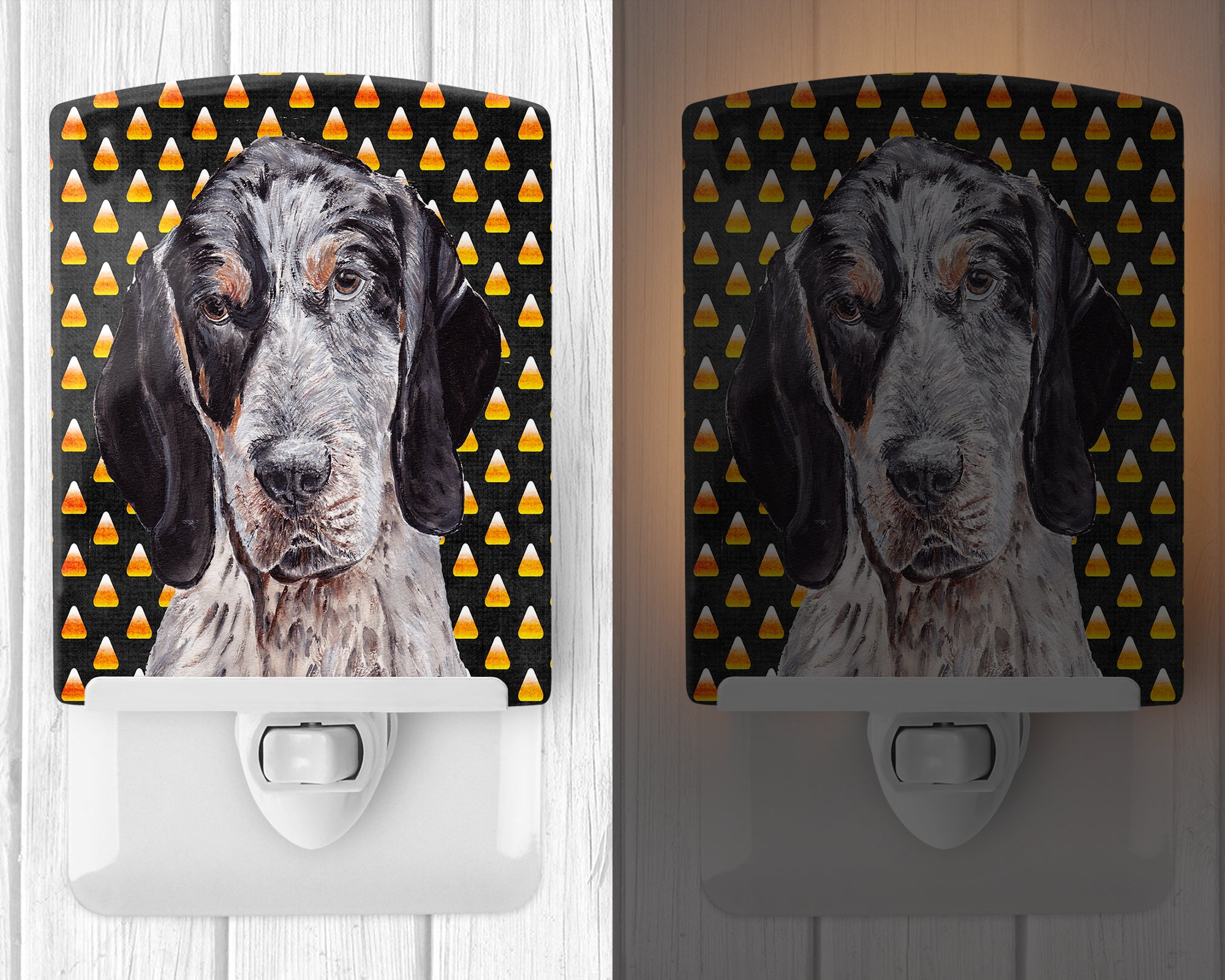 Blue Tick Coonhound Candy Corn Halloween Ceramic Night Light SC9649CNL - the-store.com