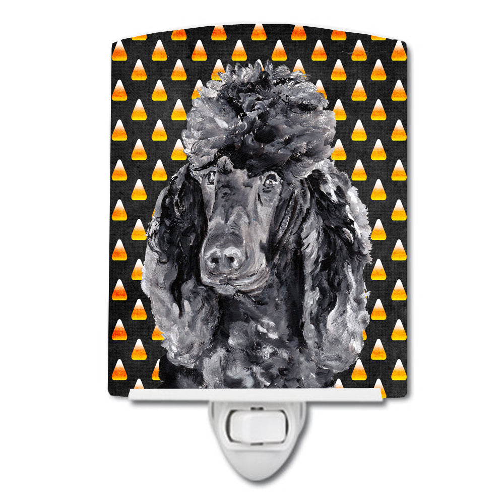 Black Standard Poodle Candy Corn Halloween Ceramic Night Light SC9650CNL - the-store.com