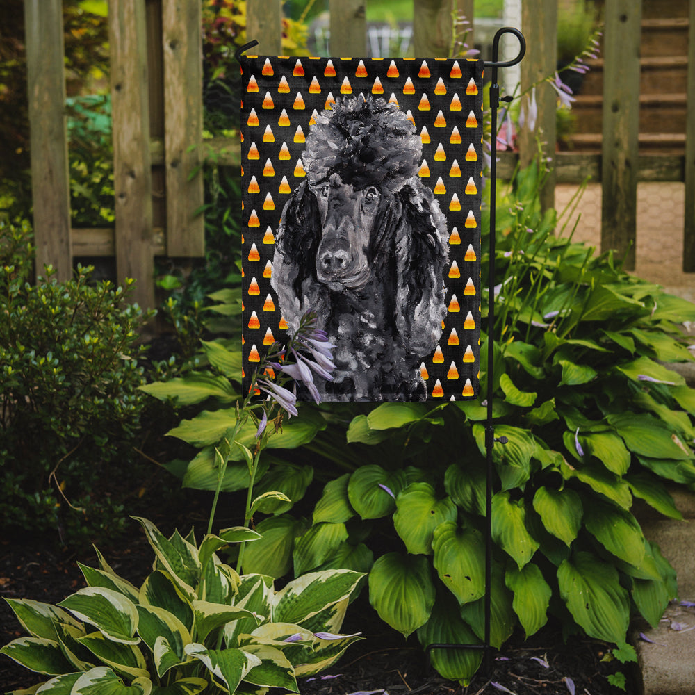 Black Standard Poodle Candy Corn Halloween Flag Garden Size SC9650GF  the-store.com.