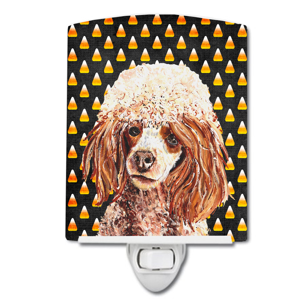 Red Miniature Poodle Candy Corn Halloween Ceramic Night Light SC9651CNL - the-store.com