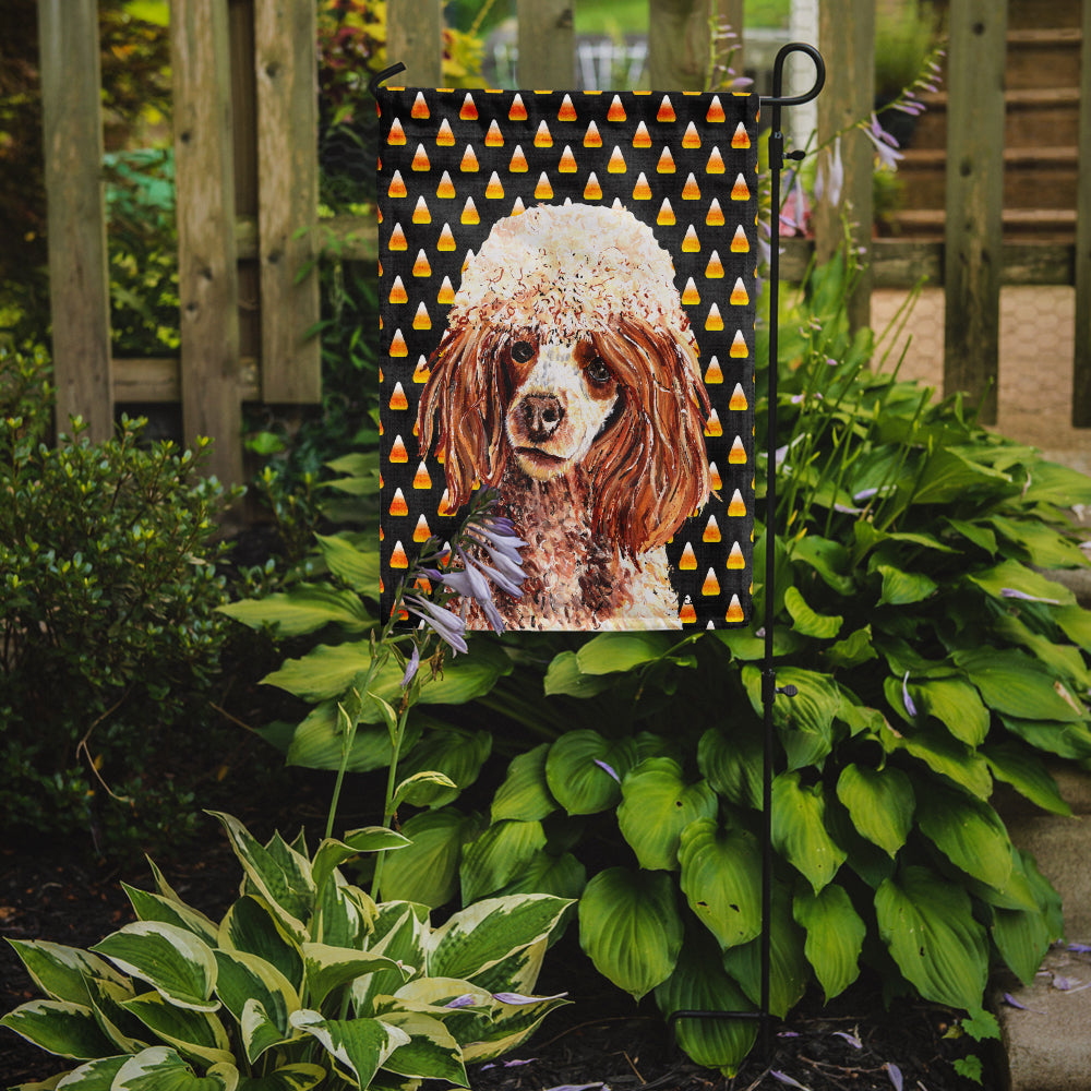 Red Miniature Poodle Candy Corn Halloween Flag Garden Size SC9651GF  the-store.com.